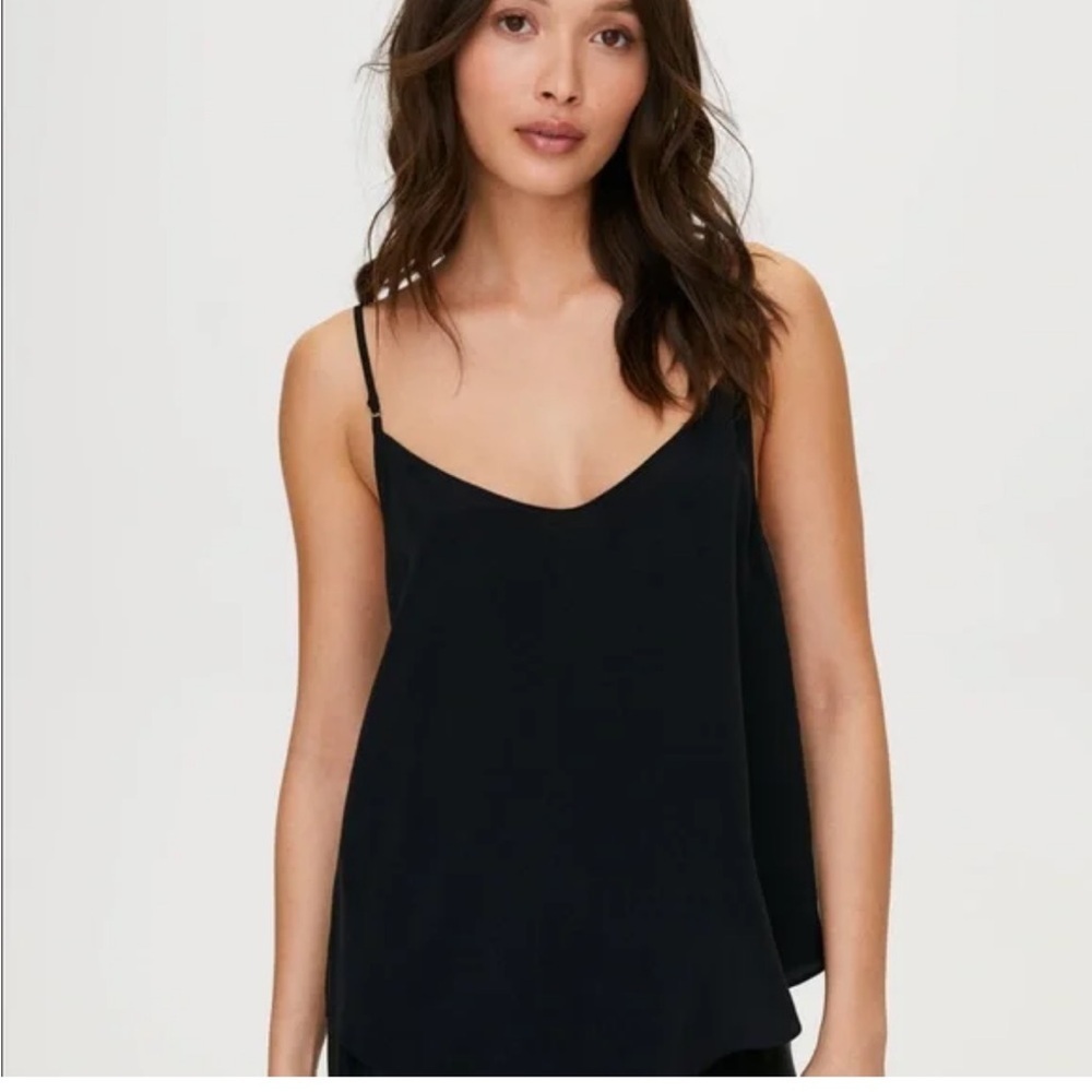 Aritzia Wilfred Silk Classic Black Camisole Top sz XXS